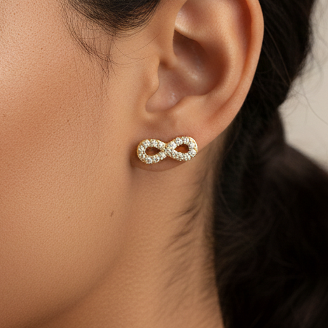 Boucles d'oreilles infini en pierres précieuses