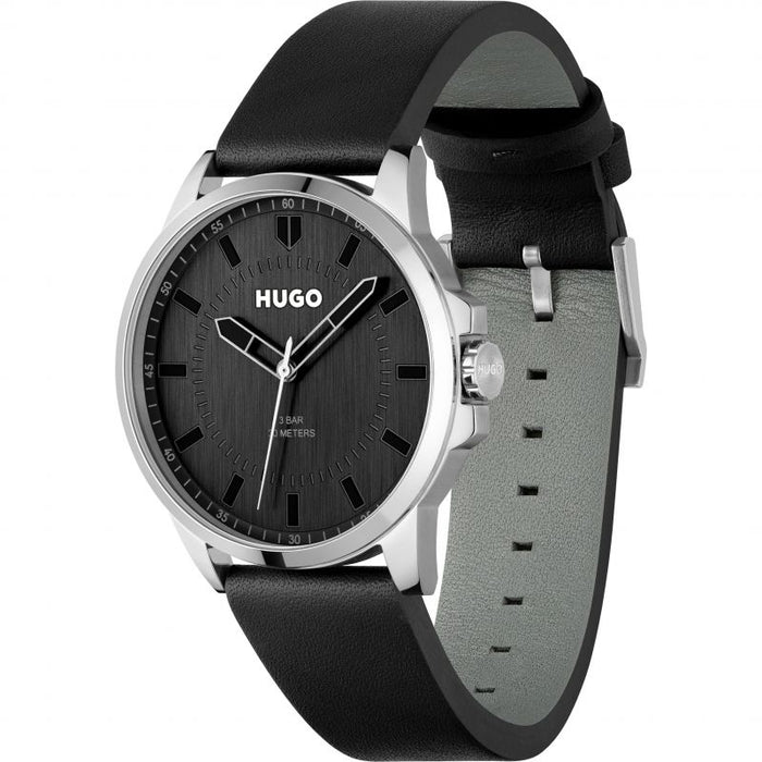Montre bracelet cuir cadran noir | Hugo Boss
