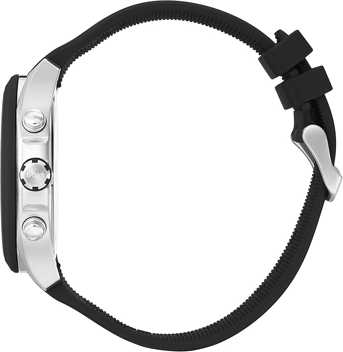 Montre homme à quartz Boss Velocity, cadran noir, bracelet en silicone