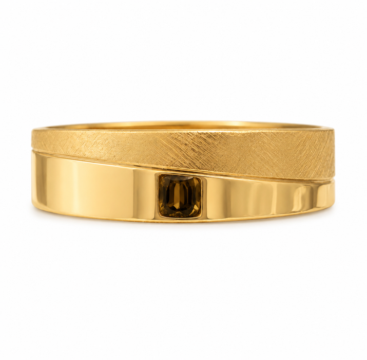Bague de fiançailles brossée Triasym