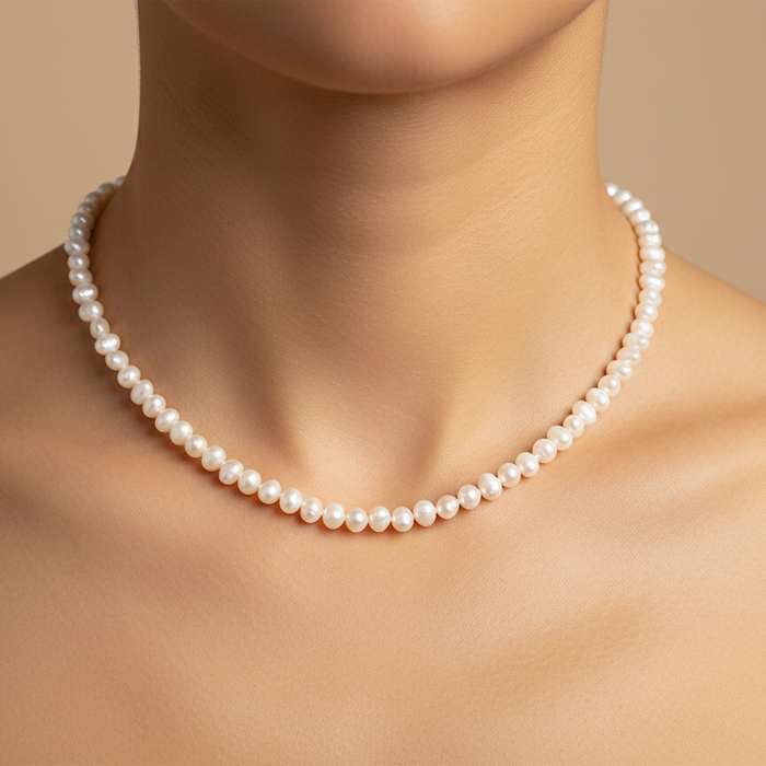 Petit collier de perles d'eau douce