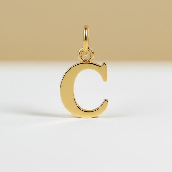 Pendentifs lettres simples en or 14 carats