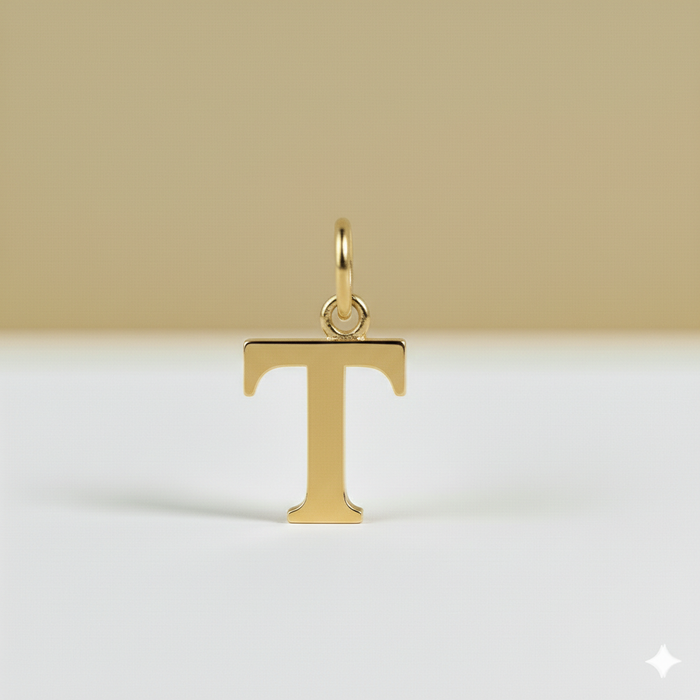 Pendentifs lettres simples en or 14 carats