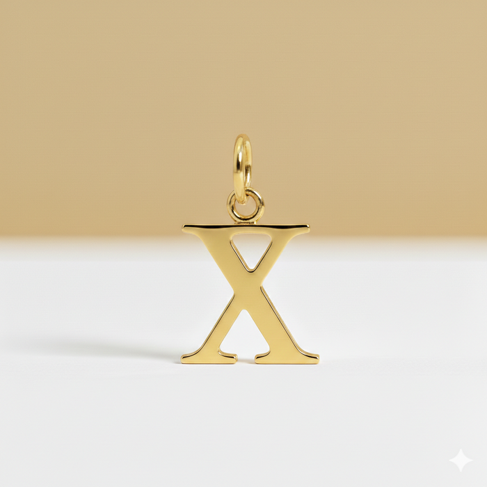 Pendentifs lettres simples en or 14 carats