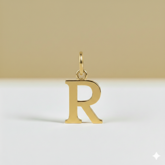 Pendentifs lettres simples en or 14 carats