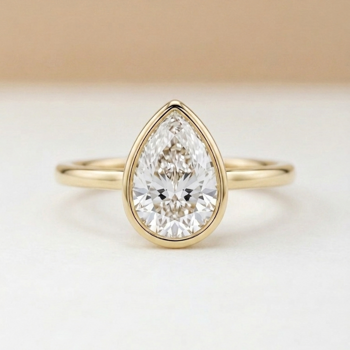 Bague Solitaire EFFY Poire Diamant Bazel