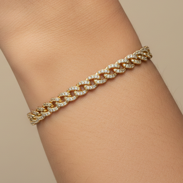 Bracelet gourmette en diamant