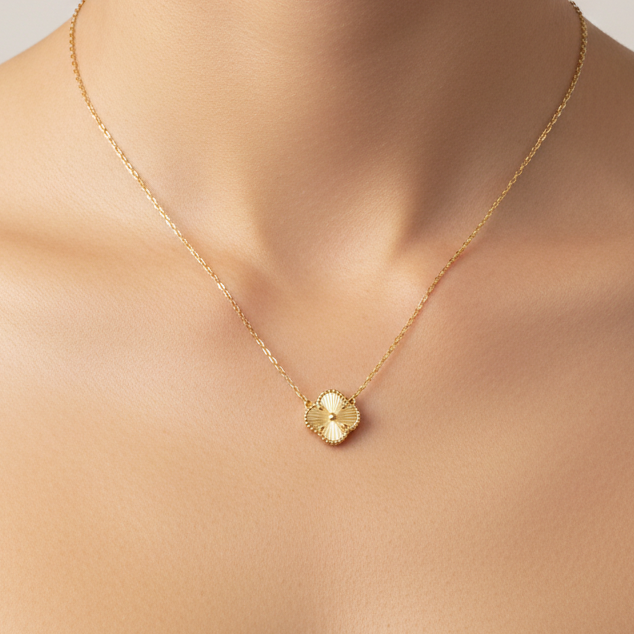 Collier Or Trèfle Unique 18K