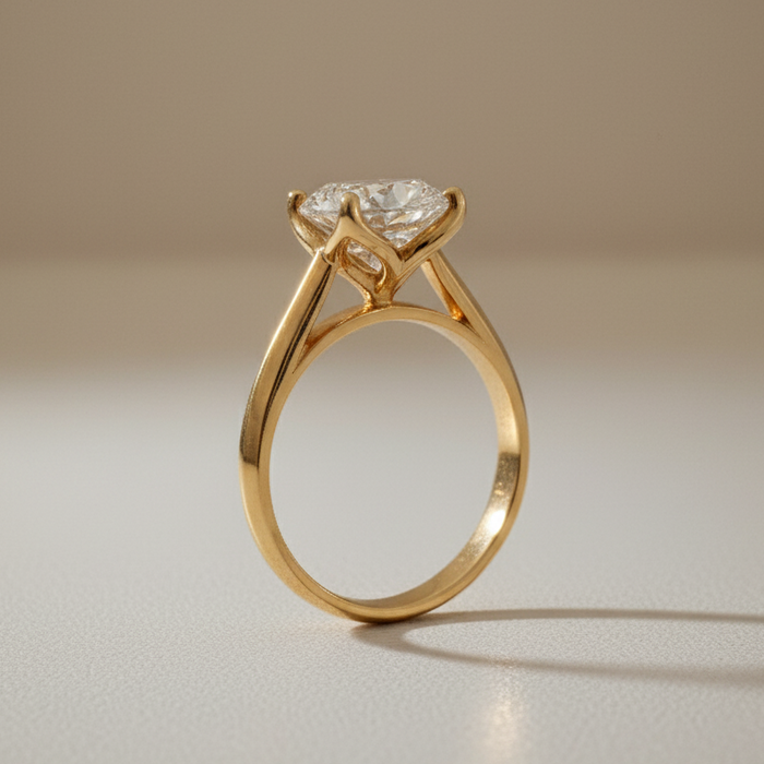 Or 14 carats | Diamant de laboratoire solitaire 3 carats