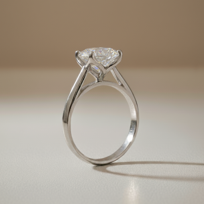 Or 14 carats | Diamant de laboratoire solitaire 3 carats