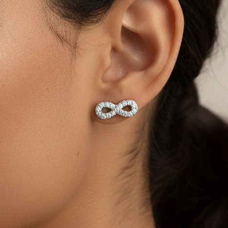 Boucles d'oreilles infini en pierres précieuses