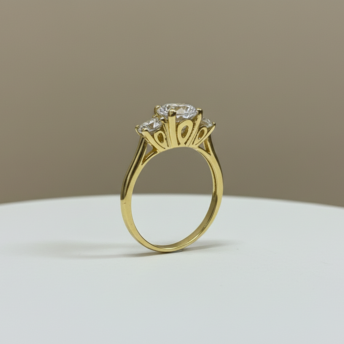925 Engagement Style Ring | 3 CZ Stones