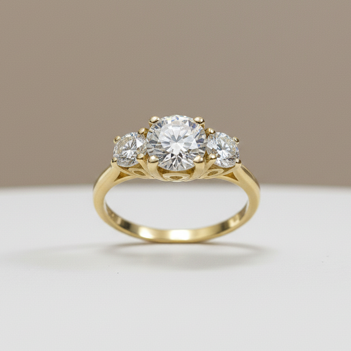 925 Engagement Style Ring | 3 CZ Stones