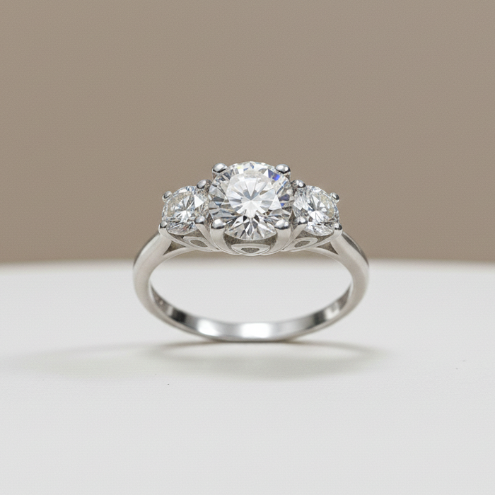 925 Engagement Style Ring | 3 CZ Stones