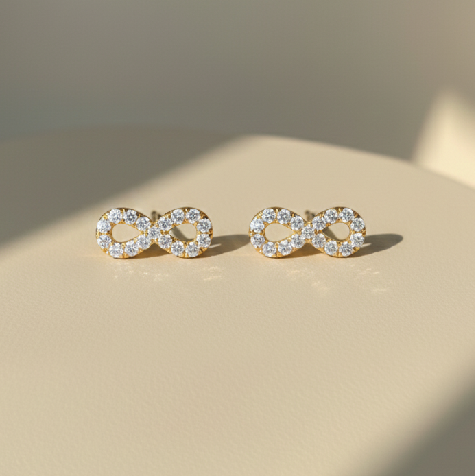 Boucles d'oreilles infini en pierres précieuses