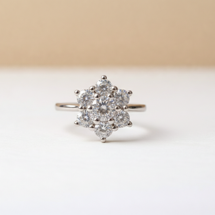 Bague solitaire Fleur de Diamants
