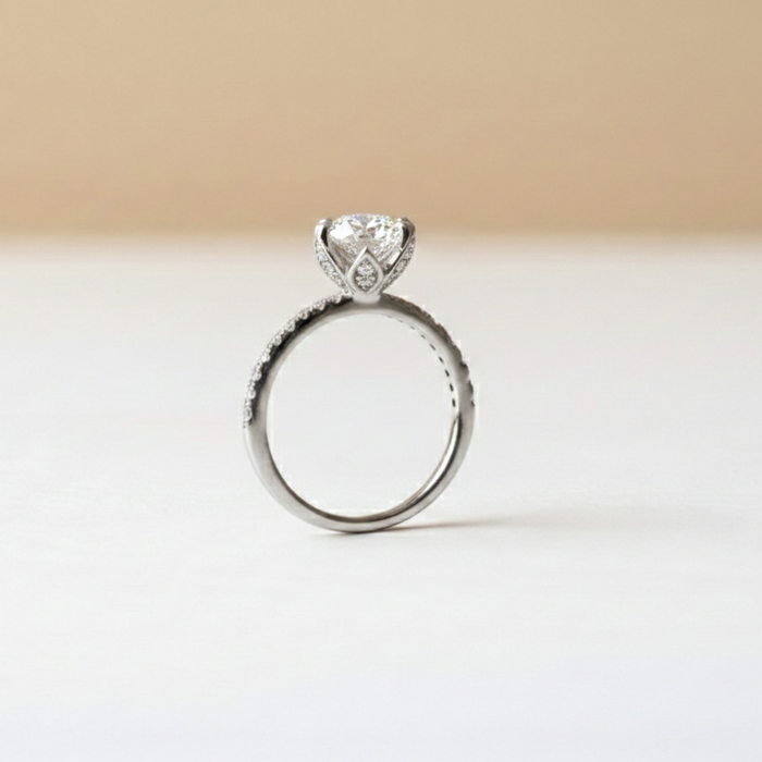 Bague Pétale Diamant Ovale de Laboratoire
