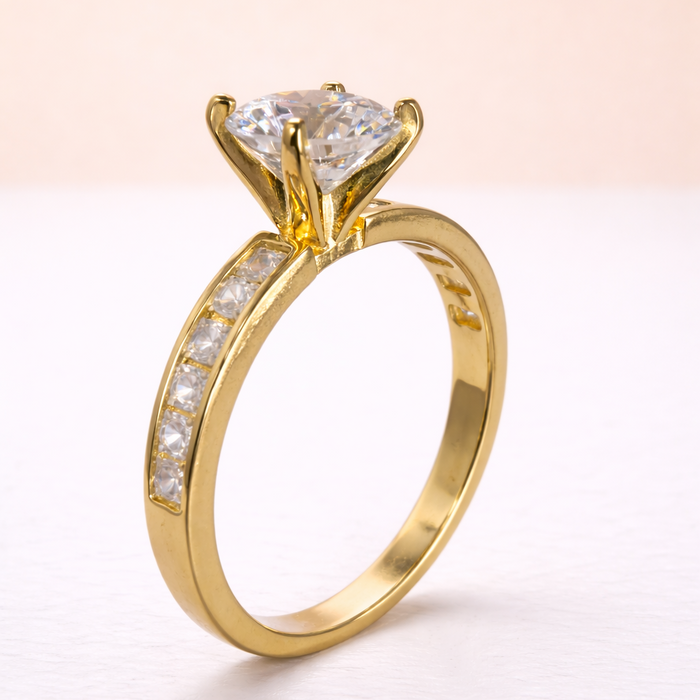 Bague semi-éternité avec moissanite 1,5 ct sertie rail en argent 925