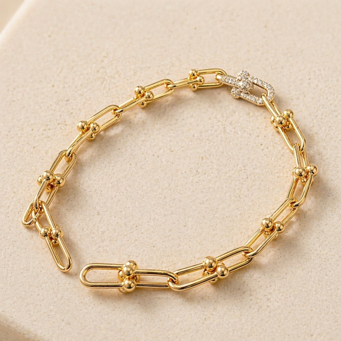 Bracelet Hardware rehaussé de zircons