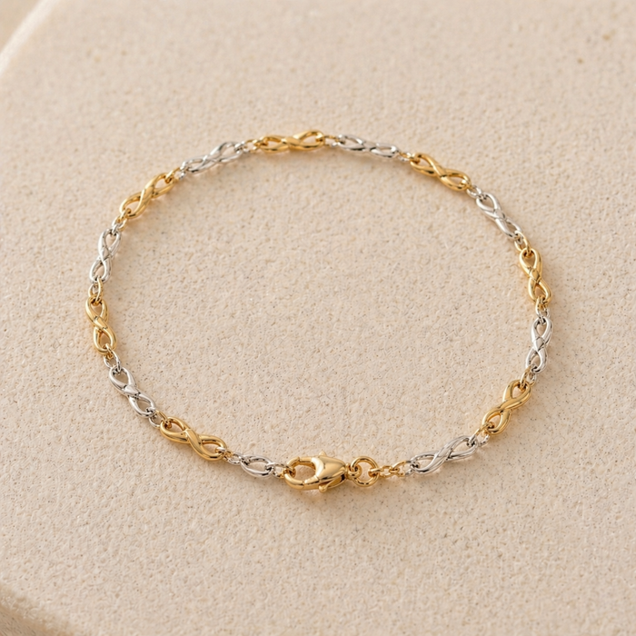 Bracelet Infini Bicolore en Or 10K