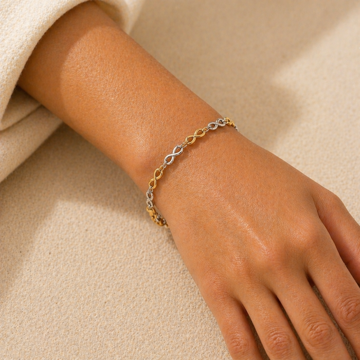 Bracelet Infini Bicolore en Or 10K