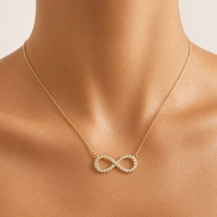 Collier Infini CZ Or 10K