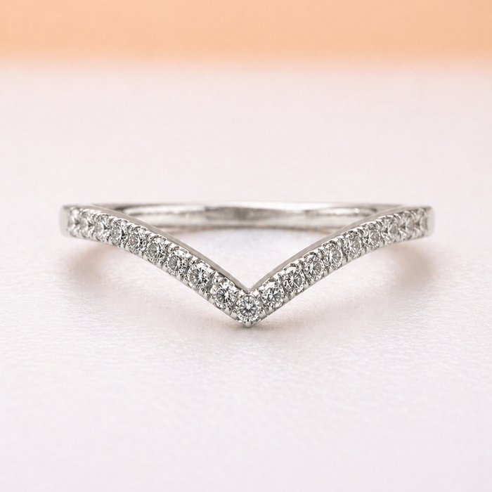 Bague Chevron Diamant Naturel Or 14K
