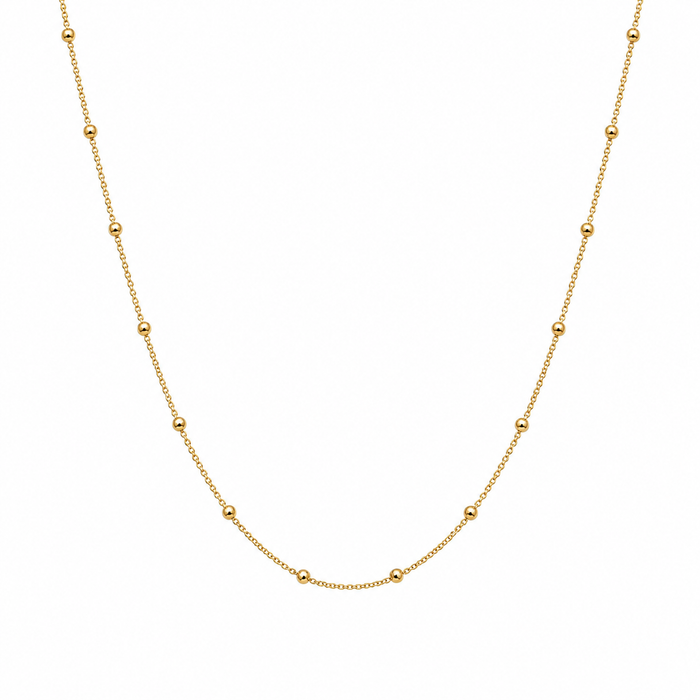 Collier chaîne mini perles 10K