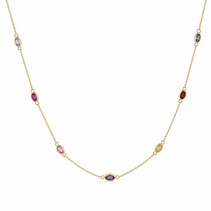 Collier à lunette multicolore 10K