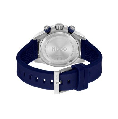 Montre à cadran bleu avec bracelet en silicone de marque | Hugo Boss