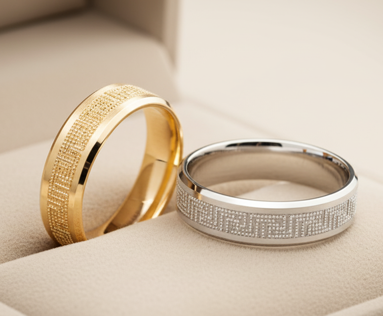 Bague de mariage pour homme et femme | Clé grecque