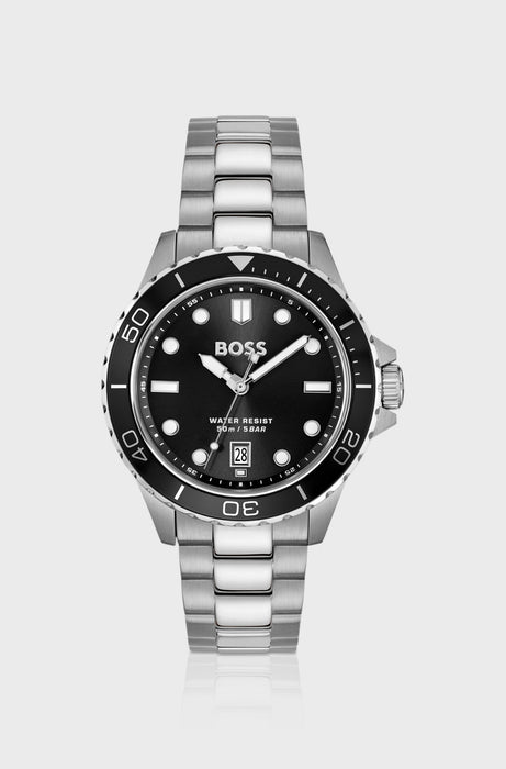 Montre TROPER SPORT à cadran noir et bracelet en acier | Boss