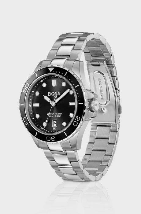 Montre TROPER SPORT à cadran noir et bracelet en acier | Boss
