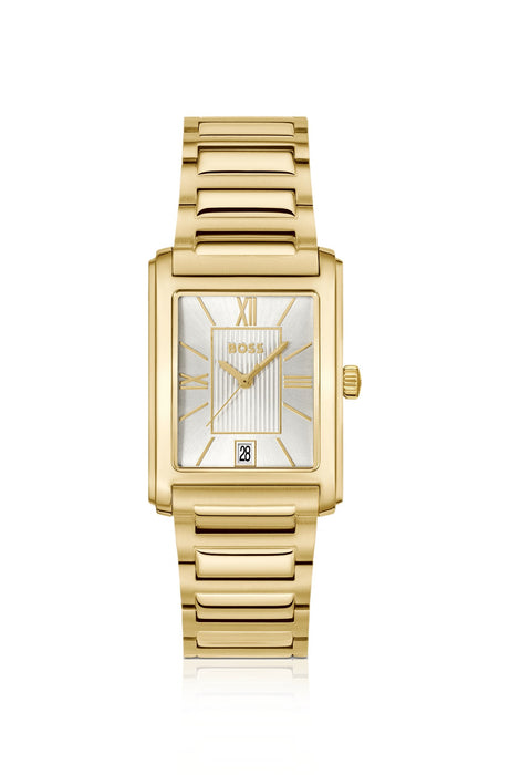 Montre Principle dorée avec cadran argenté-blanc | Boss