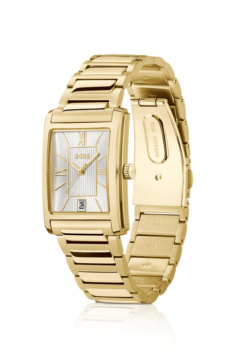 Montre Principle dorée avec cadran argenté-blanc | Boss
